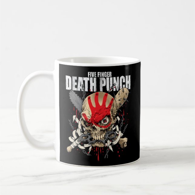 Caneca De Café 5Fdp Warhead Skull Front-Back Impressão (Esquerda)