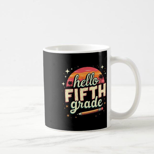Caneca De Café 5th Grade Back To School Essentials  (Direita)