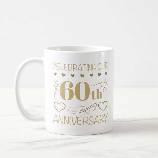 Caneca De Café 60º aniversário de casamento (Esquerda)