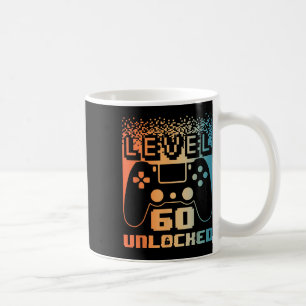 Caneca De Café 60.º aniversário para homens Nível 60 Jogador Desb
