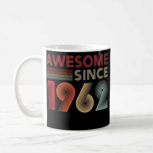 Caneca De Café 60 Decorações de Aniversário Homens Mulheres 1962  (Esquerda)