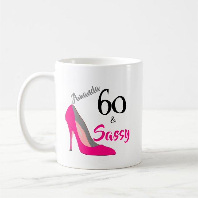 Caneca De Café 60 e Sassy Aniversário de 60 anos (Esquerda)