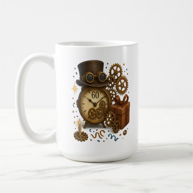 Caneca De Café 60 & Eterno - Celebração Steampunk (Esquerda)