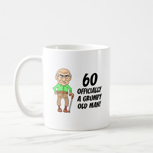 Caneca De Café 60.o aniversário Oficialmente Grumpy Velho Pecuári (Esquerda)