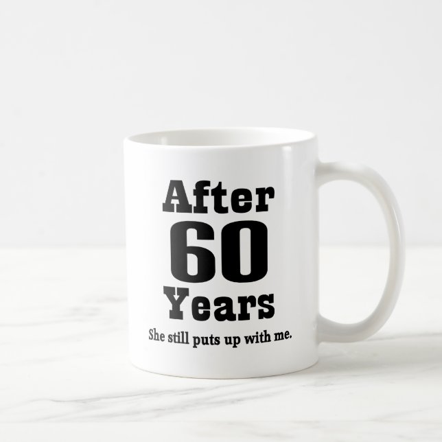 Caneca De Café 60th Aniversário (engraçado) (Direita)
