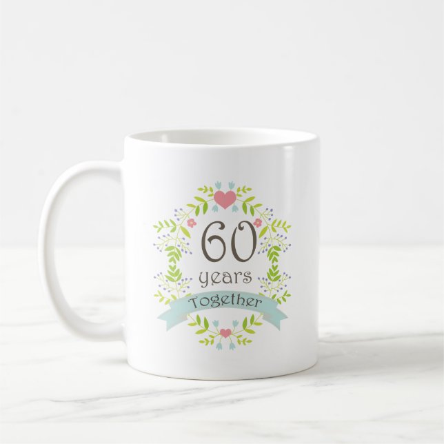 Caneca De Café 60th Bebida da lembrança do aniversário (Esquerda)
