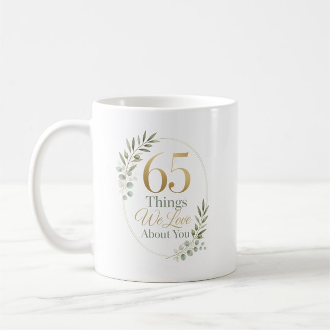 Caneca De Café 65 Coisas Personalizadas que Amamos em Você (Esquerda)