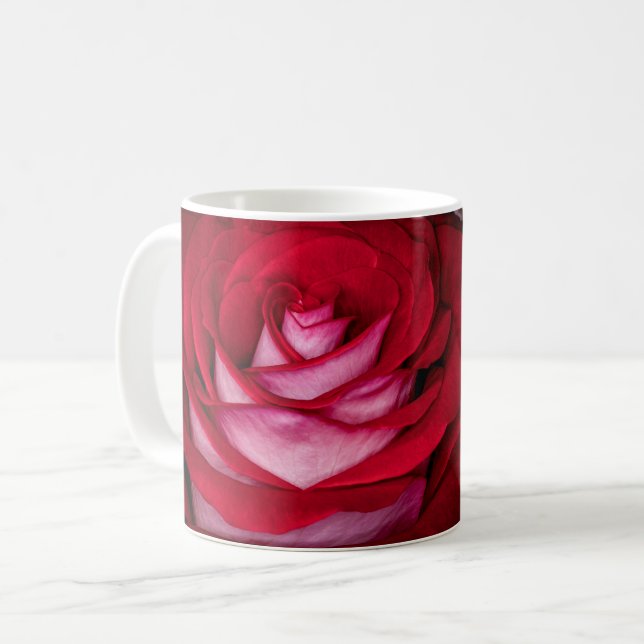 Caneca De Café 6621-Vermelho, Branco e Rosa Rosa Rosa (Frente Esquerda)
