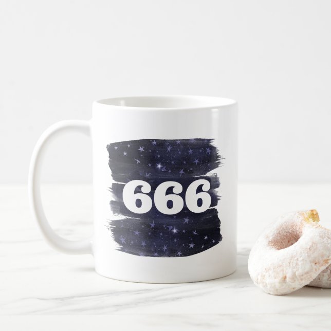 Caneca De Café 666 Angel Number Estrelas Mais alto autoalinhament (Com Donut)