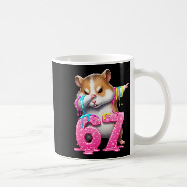 Caneca De Café 67 Animals Funny 67 Brainrot Youth Kids Hamster 67 (Direita)