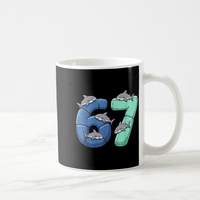 Caneca De Café 67 Animals Funny 67 Brainrot Youth Kids Shark 67  (Direita)