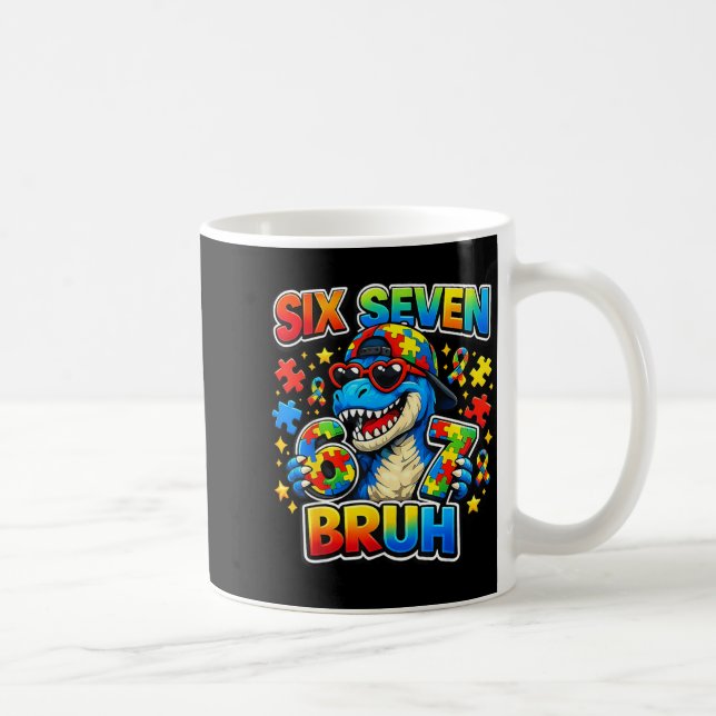 Caneca De Café 67 Autismo Seis Sete Bruh Conscientização Seis Set (Direita)