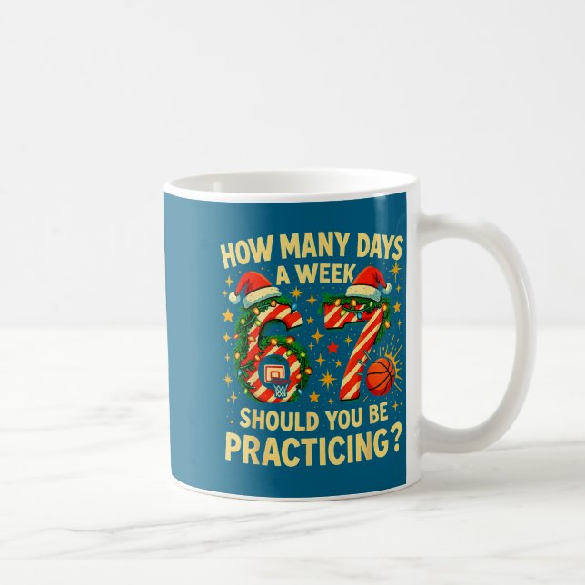 Caneca De Café 67 Basketball Christmas Funny Practice Meme Gift  (Direita)