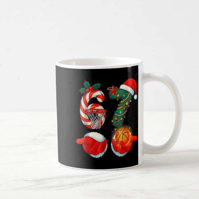 Caneca De Café 67 Basquetebol Papai Noel Seis Sete Meme Natal Srt (Direita)