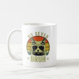 Caneca De Café 67 Bruh Cat Meme Six Seven 6 7 Kids Boys Men, bruh