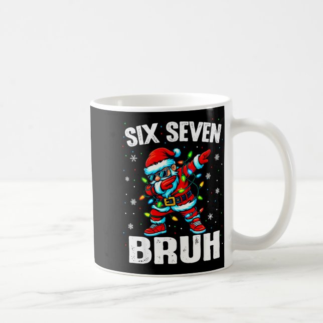 Caneca De Café 67 Bruh Christmas Six Seven Meme Dab Santa  (Direita)