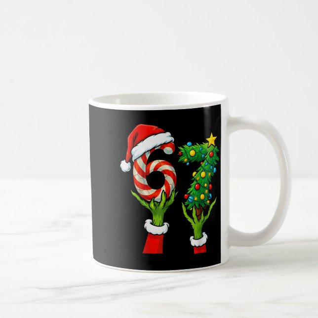 Caneca De Café 67 Christmas 6 7 Meme Hands Holiday Gen Alpha For  (Direita)