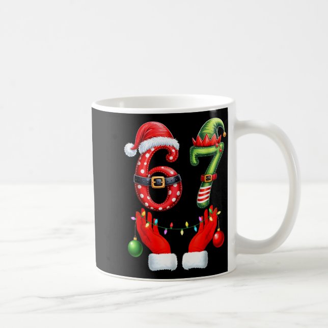 Caneca De Café 67 Christmas 6 7 Meme Pajamas Holiday Gen Alpha Sl (Direita)