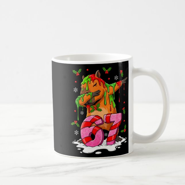 Caneca De Café 67 Christmas Funny 67 Brainrot Youth Kids Capybara (Direita)