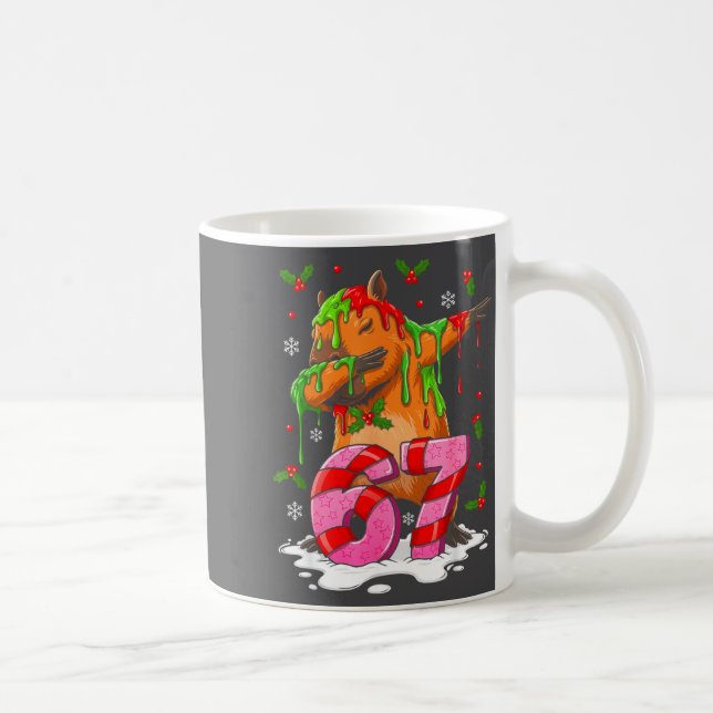 Caneca De Café 67 Christmas Funny 67 Brainrot Youth Kids Capybara (Direita)