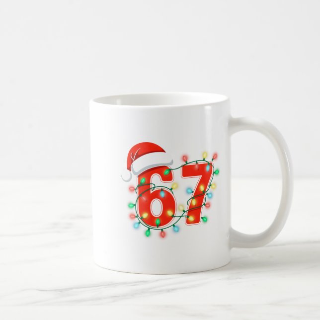 Caneca De Café 67 Christmas Lights Meme Saying 6 7 Costume Xmas L (Direita)