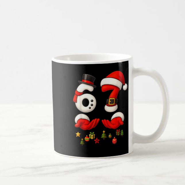 Caneca De Café 67 Christmas Meme Funny 6 7 Hands Gen Alpha Slang  (Direita)