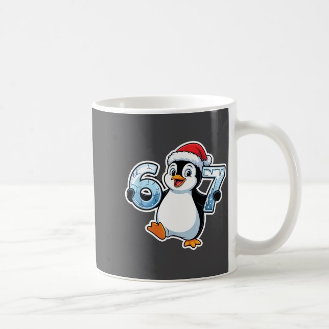 Caneca De Café 67 Christmas Penguin Santa Hat Birthday Holiday  (Direita)