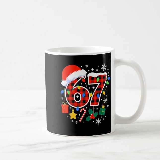 Caneca De Café 67 Christmas Red Plaid 6 7 Six Seven Boys  (Direita)