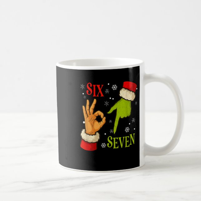 Caneca De Café 67 Christmas Santa Claus Green 6 7 Internet Meme X (Direita)