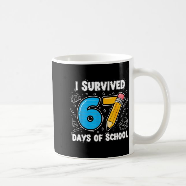 Caneca De Café 67 Days Of School Complete - Teacher Student Funny (Direita)