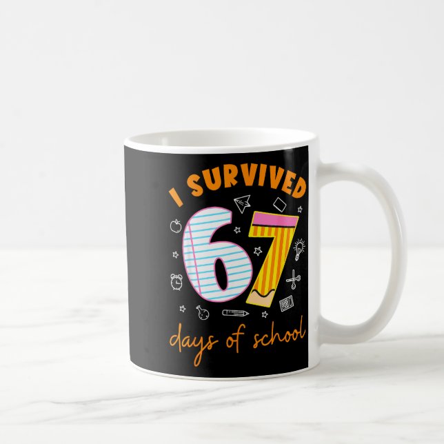 Caneca De Café 67 Days Of School Cool Teacher Design  (Direita)