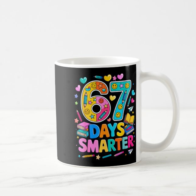 Caneca De Café 67 Days Of School Funny Meme Teacher Student  (Direita)