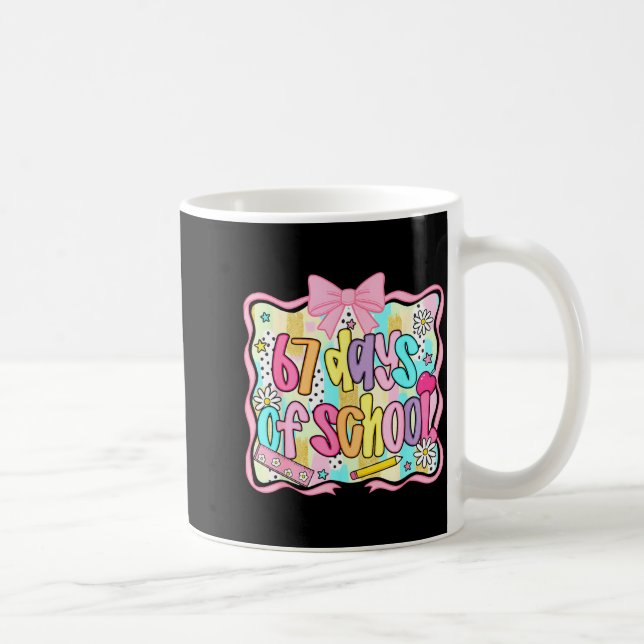 Caneca De Café 67 Days Of School Girls Coquette Bow 67th Day Of S (Direita)