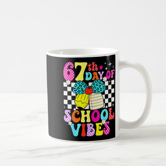 Caneca De Café 67 Days Of School Meme 100th Day Of School Vibes S (Direita)