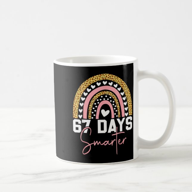 Caneca De Café 67 Days Smarter Days Of School Survived Rainbow Le (Direita)