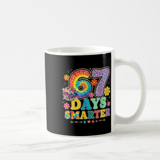 Caneca De Café 67 Days Smarter Tie Dye Girls Student Teacher 67 M (Direita)