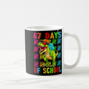 Caneca De Café 67 Dias De Escola 67º Dia Dinossauro Para Homens M