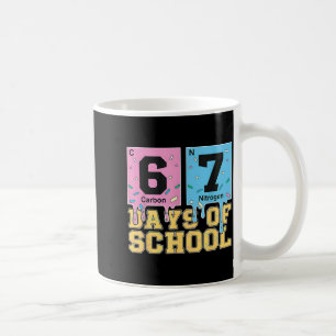 Caneca De Café 67 Dias De Escola Engraçado 6 7 Professor Período
