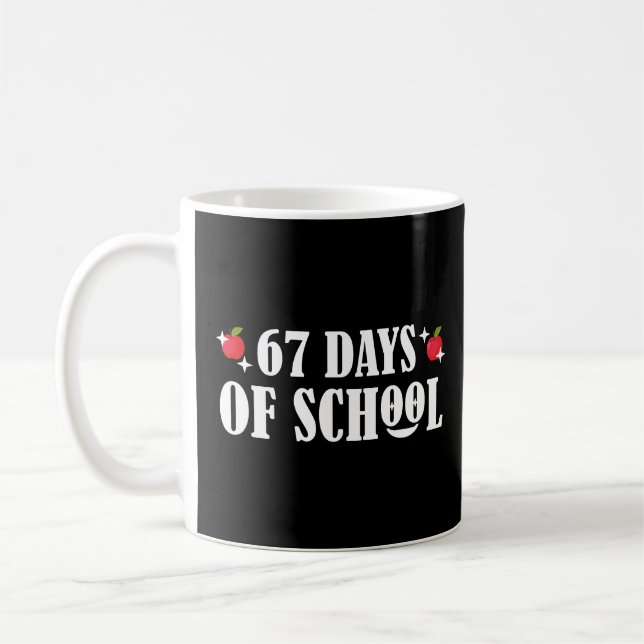 Caneca De Café 67 Dias De Escola Engraçado Seis Sete Meme  (Esquerda)