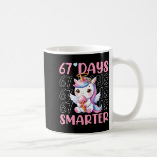 Caneca De Café 67 Dias Mais Inteligente Unicórnio Fofo 67º Dia Me