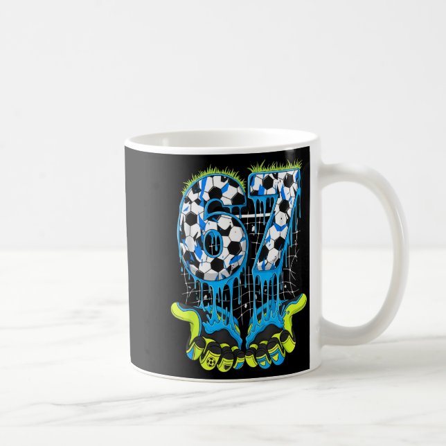 Caneca De Café 67 Drip Futebol Gíria Gen Alpha Seis Sete Meme  (Direita)