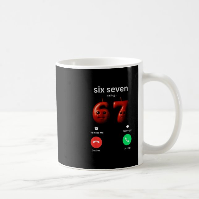 Caneca De Café 67 Está Chamando Meme Engraçado 67 Silly Ai Apple  (Direita)