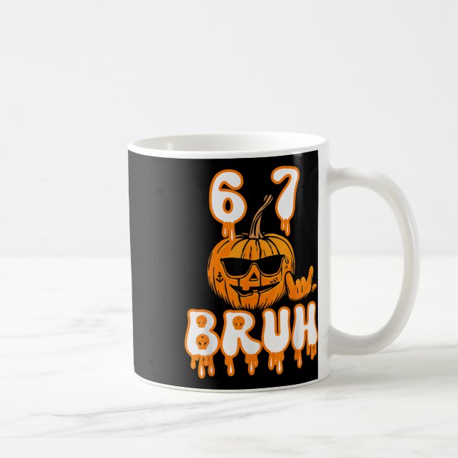 Caneca De Café 67 Fantasia de Meme de Halloween Brainrot Crianças (Direita)
