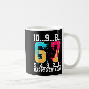 Caneca De Café 67 Feliz Ano Novo Seis Sete Contagem Regressiva Di