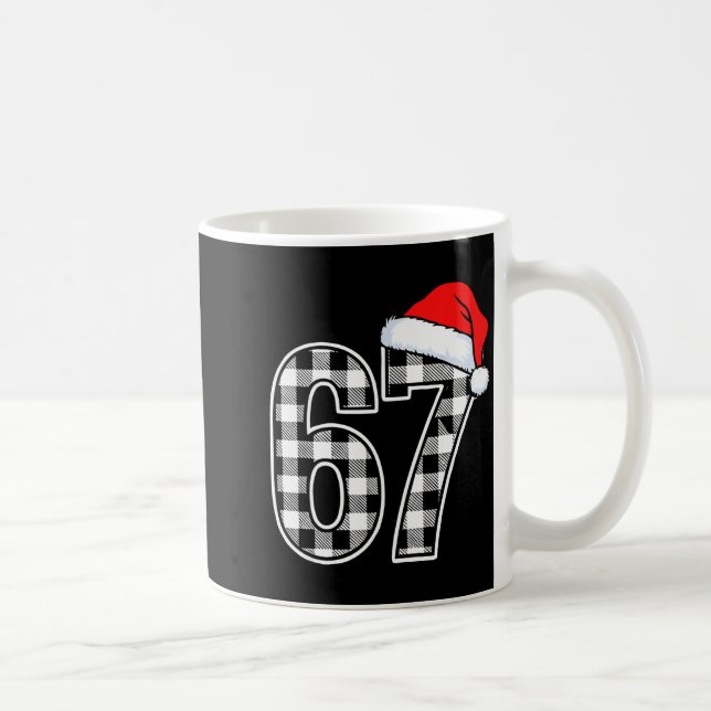 Caneca De Café 67 Funny Christmas Plaid Kids Xmas 6 7  (Direita)
