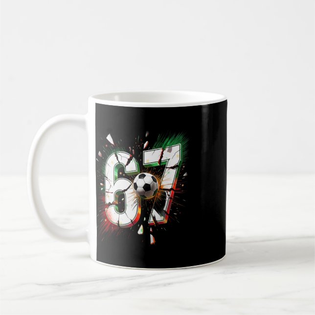 Caneca De Café 67 Futebol Seis Sete 6 7 Meme 67 Natal Engraçado 6 (Esquerda)