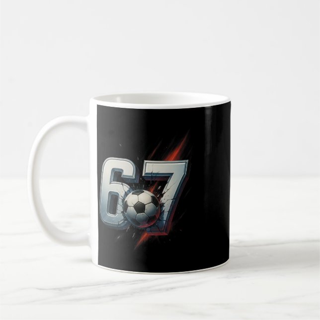 Caneca De Café 67 Futebol Six Seven 6 7 Meme 67 _4  (Esquerda)
