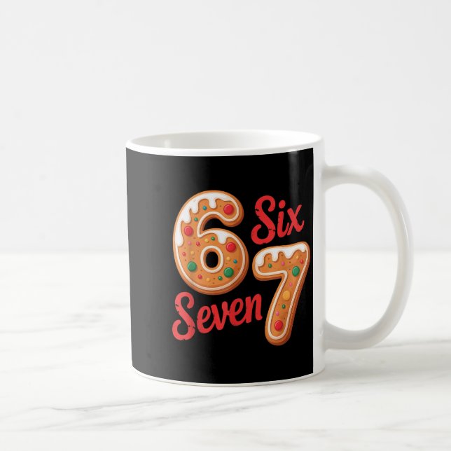 Caneca De Café 67 Gingerbread Christmas Six Seven Meme  (Direita)