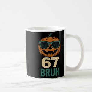 Caneca De Café 67 Halloween Bruh Abóbora 6-7 Meme Geração Alpha G