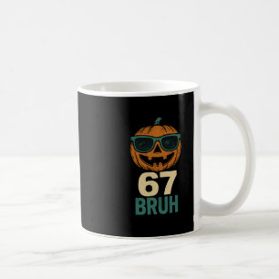 Caneca De Café 67 Halloween Bruh Pumpkin 6-7 Meme Gen Alpha Slang